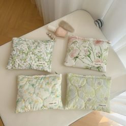 清新甜美綠粉碎花化妝包收納包(共6個花色選擇)