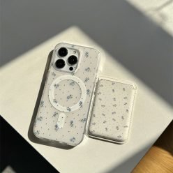 ins波點碎花磁吸Magsafe支架iPhone手機殼(含支架)