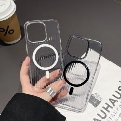 高透瓦楞光柵紋Magsafe磁吸 iPhone手機殼