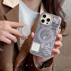 羽紗鐳射磁吸支架iPhone手機殼(含支架)