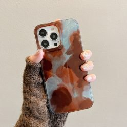 潮流高級棕藍暈染防摔iPhone手機殼