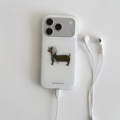 小眾ins復古頭巾臘腸狗白色磨砂防摔iPhone手機殼