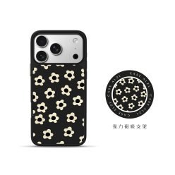 韓系簡約滿屏碎花朵磁吸支架防摔 iPhone 手機殼(含支架)